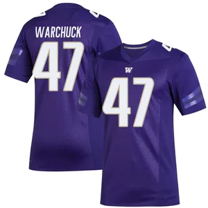 Cameron Warchuck Adidas Washington Huskies Youth Premier Replica Football Jersey - Purple