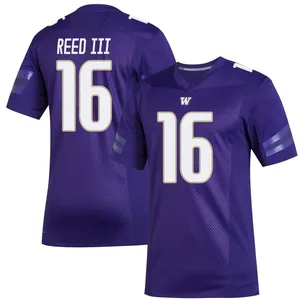 Curley Reed III Adidas Washington Huskies Men's Premier Replica Football Jersey - Purple