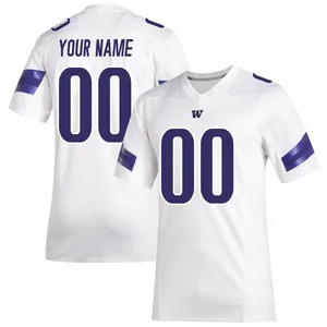 Custom Washington Huskies Men's Premier Replica Football Jersey - White