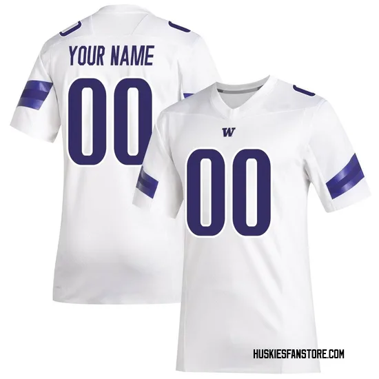 Custom Adidas Washington Huskies Men's Premier Replica Football Jersey - White