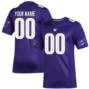 Custom Washington Huskies Youth Premier Replica Football Jersey - Purple