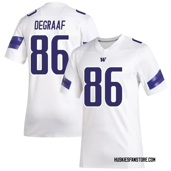 Decker DeGraaf Adidas Washington Huskies Men's Premier Replica Football Jersey - White