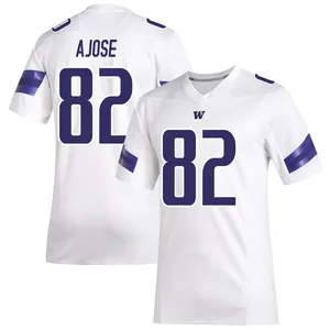 Deji Ajose Adidas Washington Huskies Men's Premier Replica Football Jersey - White