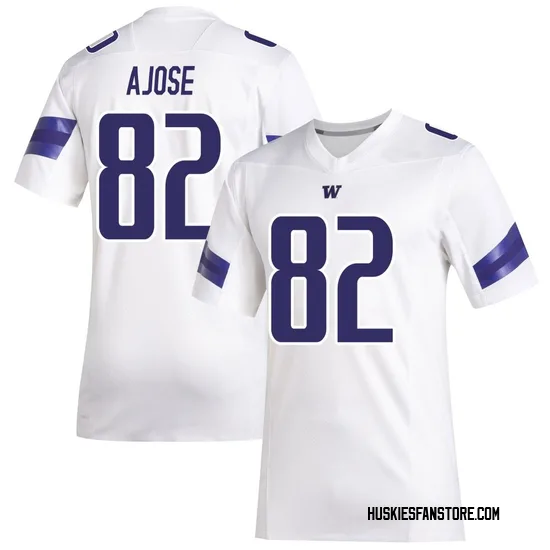 Deji Ajose Adidas Washington Huskies Men's Premier Replica Football Jersey - White