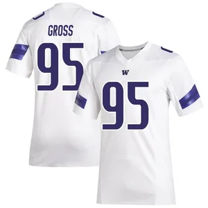Grady Gross Adidas Washington Huskies Men's Premier Replica Football Jersey - White