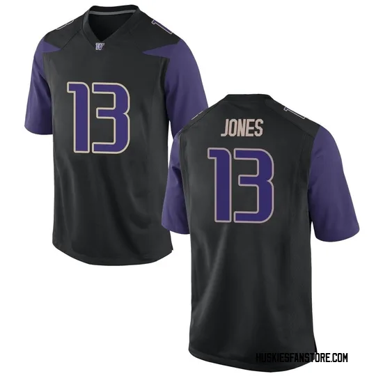 Jackson Jones Nike Washington Huskies Men's Game Football College Jersey - Black