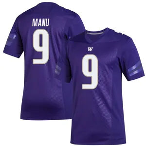Jacob Manu Adidas Washington Huskies Men's Premier Replica Football Jersey - Purple