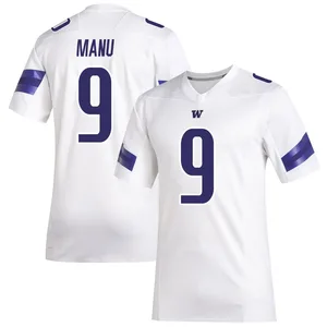 Jacob Manu Adidas Washington Huskies Youth Premier Replica Football Jersey - White