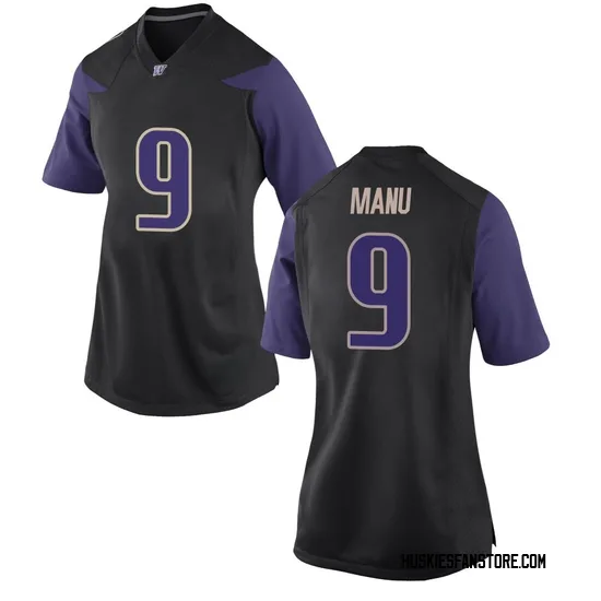 Jacob Manu Nike Washington Huskies Women's Game Football College Jersey - Black