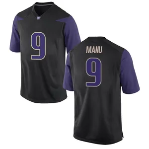 Jacob Manu Nike Washington Huskies Youth Replica Football College Jersey - Black