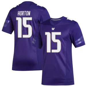 Kai Horton Adidas Washington Huskies Men's Premier Replica Football Jersey - Purple