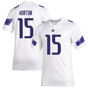 Kai Horton Adidas Washington Huskies Men's Premier Replica Football Jersey - White