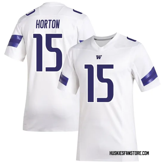 Kai Horton Adidas Washington Huskies Men's Premier Replica Football Jersey - White