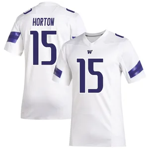 Kai Horton Adidas Washington Huskies Youth Premier Replica Football Jersey - White
