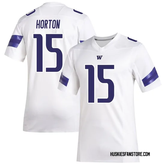 Kai Horton Adidas Washington Huskies Youth Premier Replica Football Jersey - White