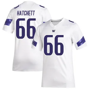 Landen Hatchett Adidas Washington Huskies Men's Premier Replica Football Jersey - White
