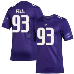 Siaosi Finau Adidas Washington Huskies Youth Premier Replica Football Jersey - Purple