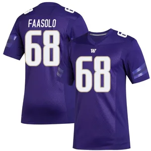 Soane Faasolo Adidas Washington Huskies Men's Premier Replica Football Jersey - Purple