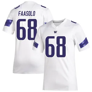 Soane Faasolo Adidas Washington Huskies Men's Premier Replica Football Jersey - White