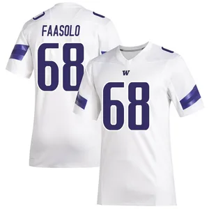 Soane Faasolo Adidas Washington Huskies Youth Premier Replica Football Jersey - White