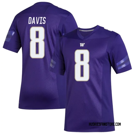 Tacario Davis Adidas Washington Huskies Youth Premier Replica Football Jersey - Purple