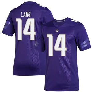 Tyson Lang Adidas Washington Huskies Men's Premier Replica Football Jersey - Purple