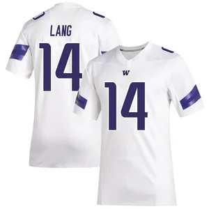 Tyson Lang Adidas Washington Huskies Men's Premier Replica Football Jersey - White