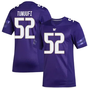Voi Tunuufi Adidas Washington Huskies Men's Premier Replica Football Jersey - Purple