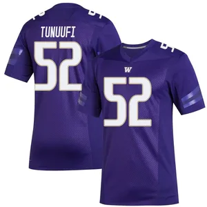 Voi Tunuufi Adidas Washington Huskies Youth Premier Replica Football Jersey - Purple